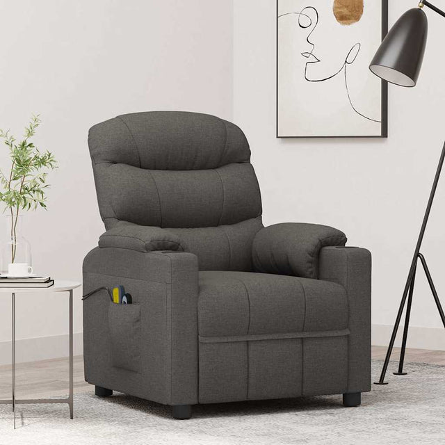 Vidaxl massagestoel elektrisch stof donkergrijs