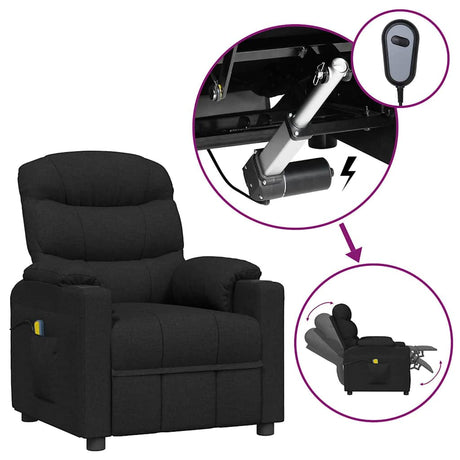 Vidaxl massagestoel elektrisch stof zwart