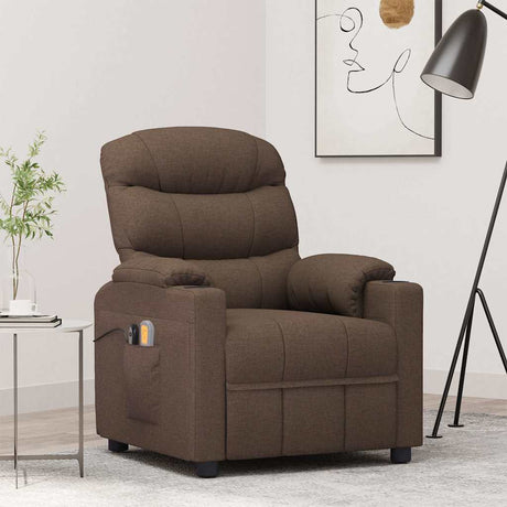 Vidaxl massagestoel elektrisch verstelbaar stof bruin