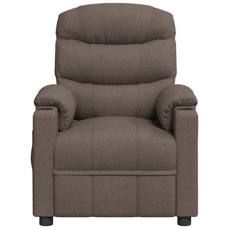 Vidaxl massagestoel elektrisch stof taupe