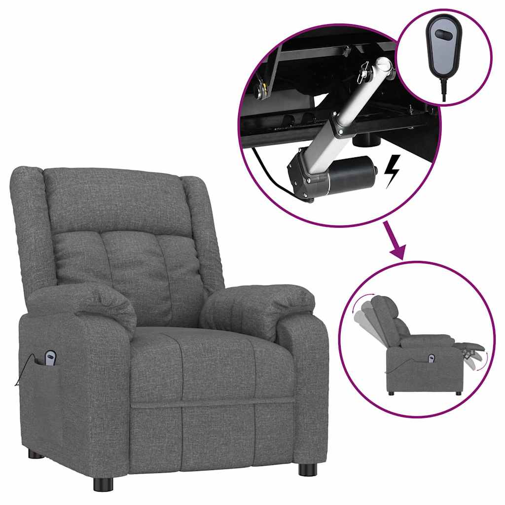 Vidaxl fauteuil elektrisch verstelbaar stof donkergrijs