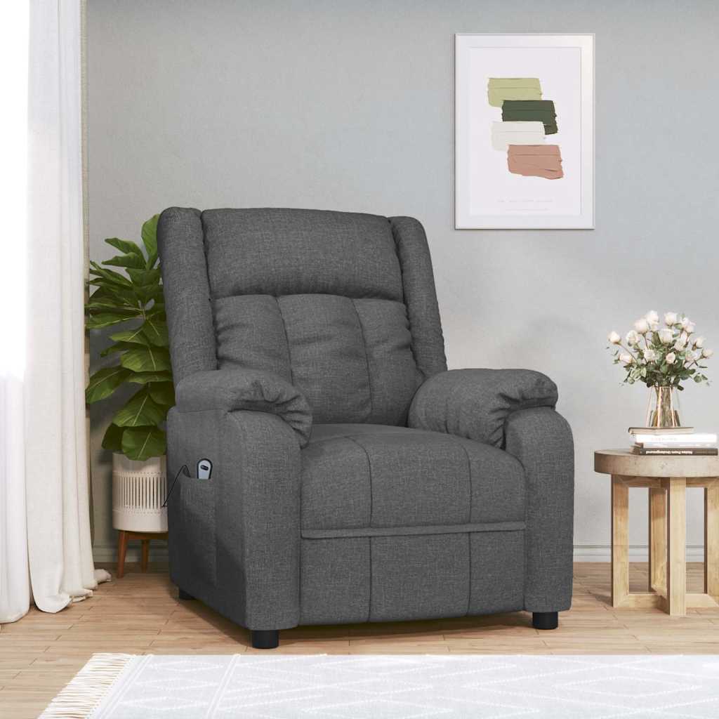 Vidaxl fauteuil elektrisch verstelbaar stof donkergrijs