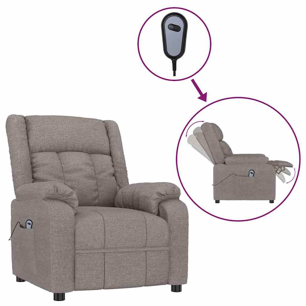 Vidaxl fauteuil verstelbaar elektrisch stof taupe