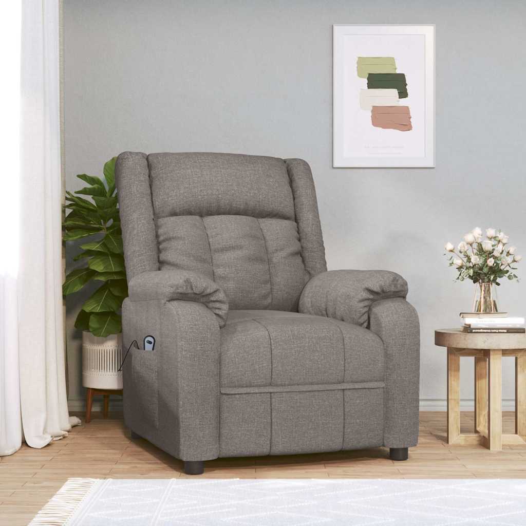 Vidaxl fauteuil verstelbaar elektrisch stof taupe