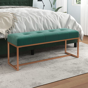 Vidaxl bankje 110x36x45 cm fluweel donkergroen