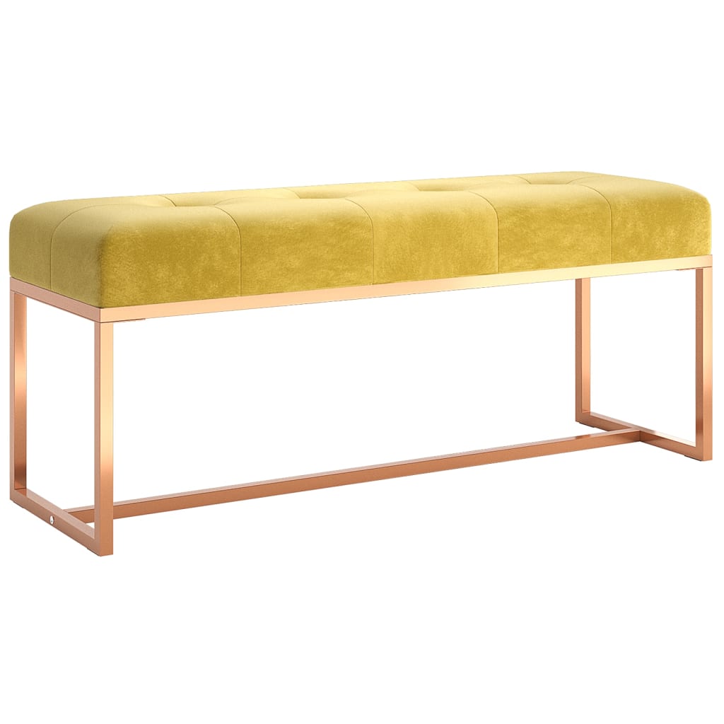 Vidaxl bankje 110x36x45 cm fluweel mosterdgeel