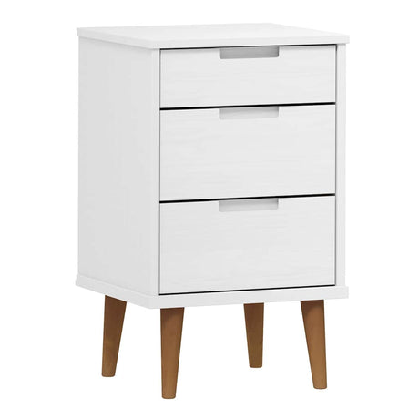 Vidaxl nachtkastje molde 40x35x65 cm massief grenenhout wit