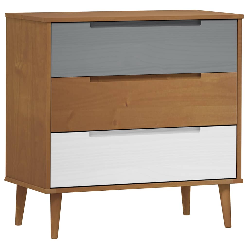 Vidaxl ladekast molde 80x40x80 cm massief grenenhout bruin