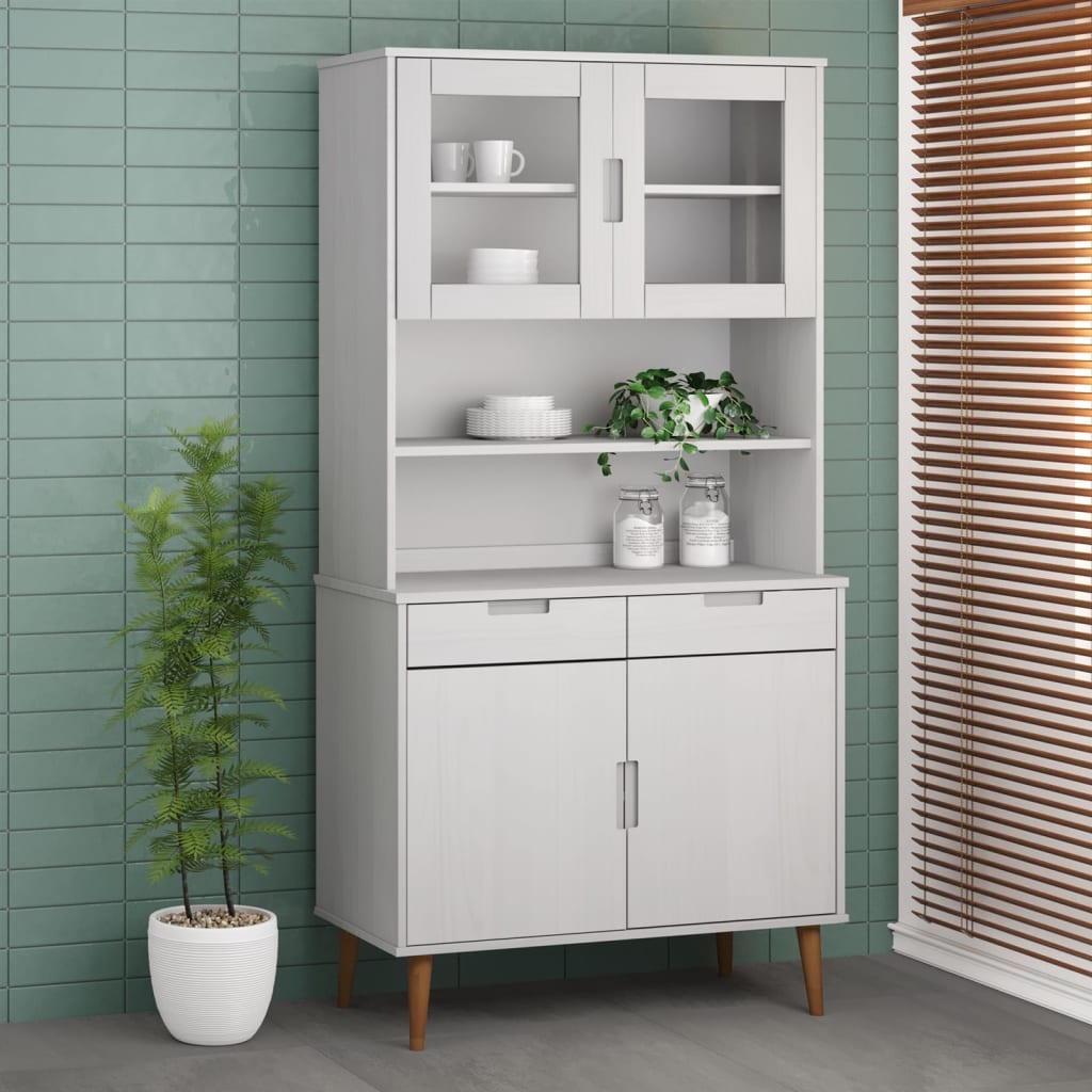 Vidaxl opzetkast molde 90x35x100 cm massief grenenhout wit
