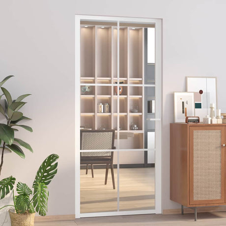 Drzwi wewnętrzne Vidaxx 93x201,5 cm szkło ESG i aluminium białe