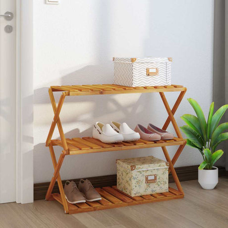 Vidaxl schappenkast inklapbaar 3-laags 70x31x63 cm acaciahout bruin