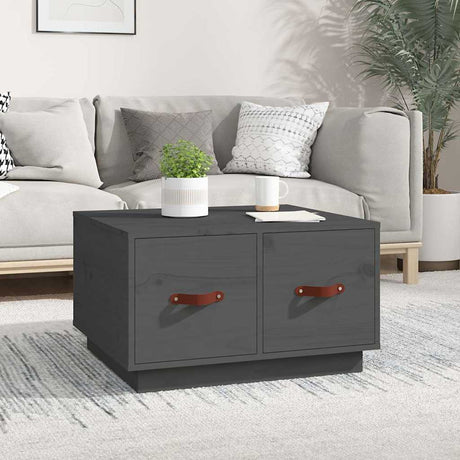 Vidaxl salontafel 60x53x35 cm massief grenenhout grijs