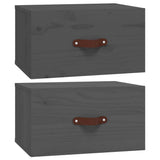 Vidaxl nachtkastjes 2 st wandgemonteerd 40x29,5x22 cm grijs