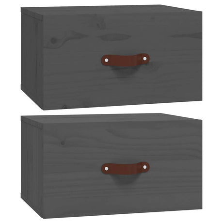 Vidaxl nachtkastjes 2 st wandgemonteerd 40x29,5x22 cm grijs