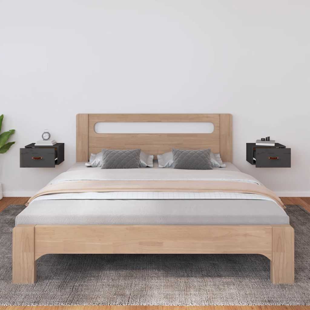 Vidaxl nachtkastjes 2 st wandgemonteerd 40x29,5x22 cm grijs