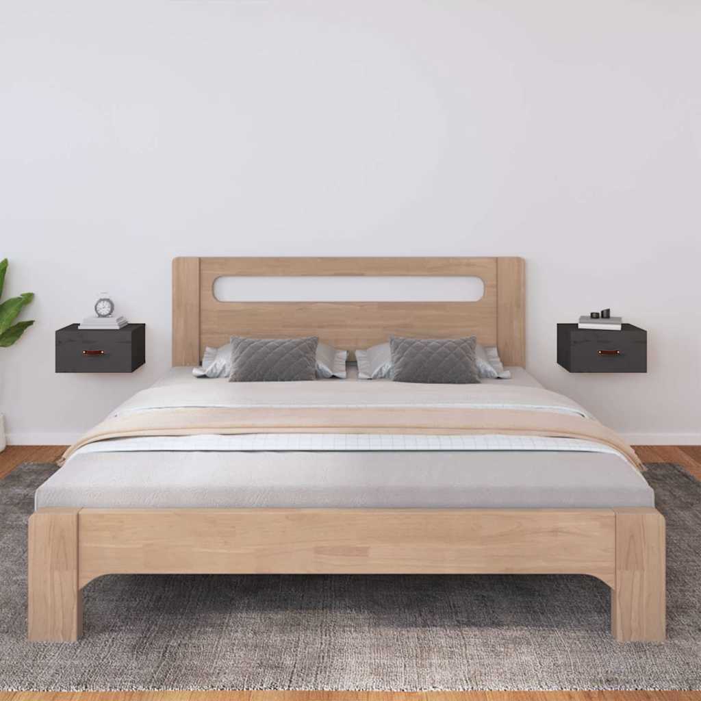 Vidaxl nachtkastjes 2 st wandgemonteerd 40x29,5x22 cm grijs