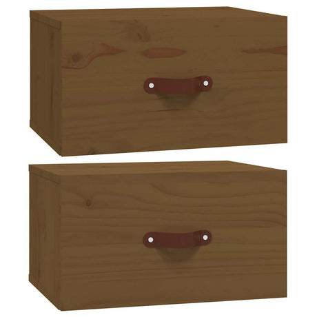 Vidaxl nachtkastjes 2 st wandgemonteerd 40x29,5x22 cm honingbruin