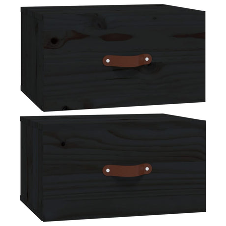 Vidaxl nachtkastjes 2 st wandgemonteerd 40x29,5x22 cm zwart