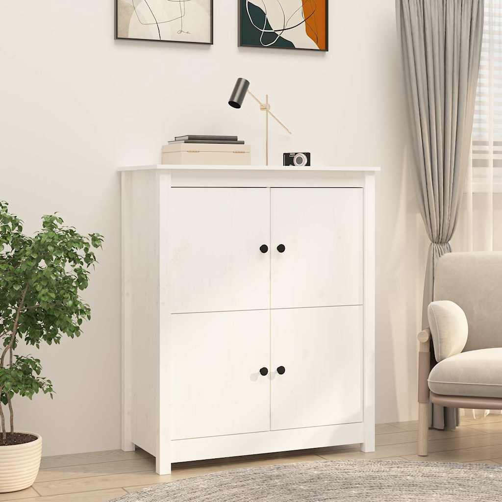Vidaxl dressoir 83x41,5x100 cm massief grenenhout wit