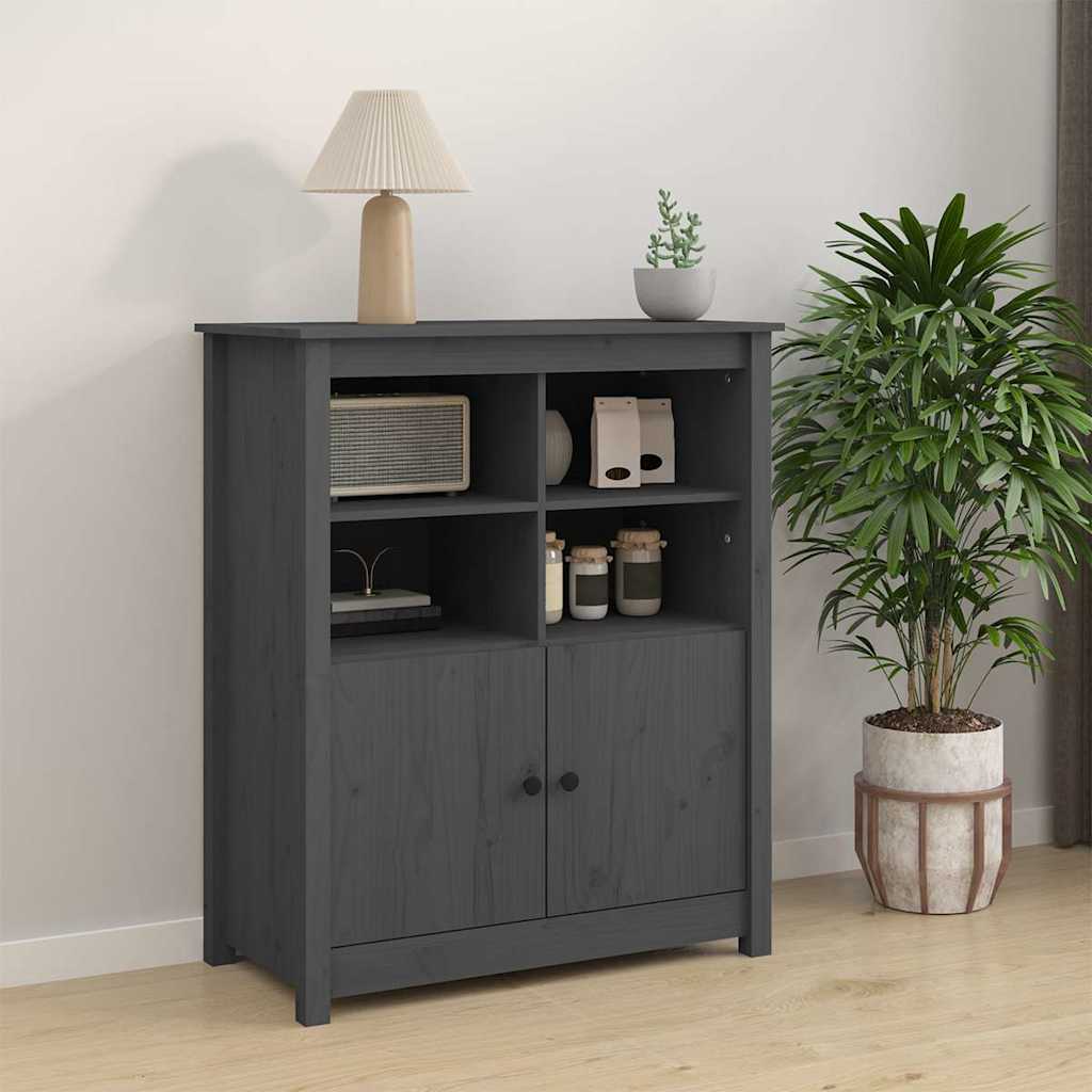 Vidaxl dressoir 83x41,5x100 cm massief grenenhout grijs