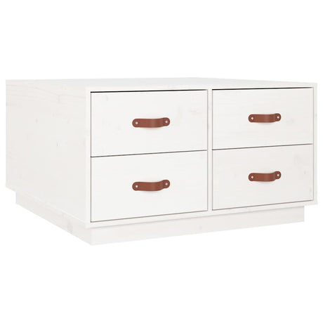 Vidaxl salontafel 80x80x45 cm massief grenenhout wit