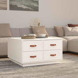 Vidaxl salontafel 80x80x45 cm massief grenenhout wit