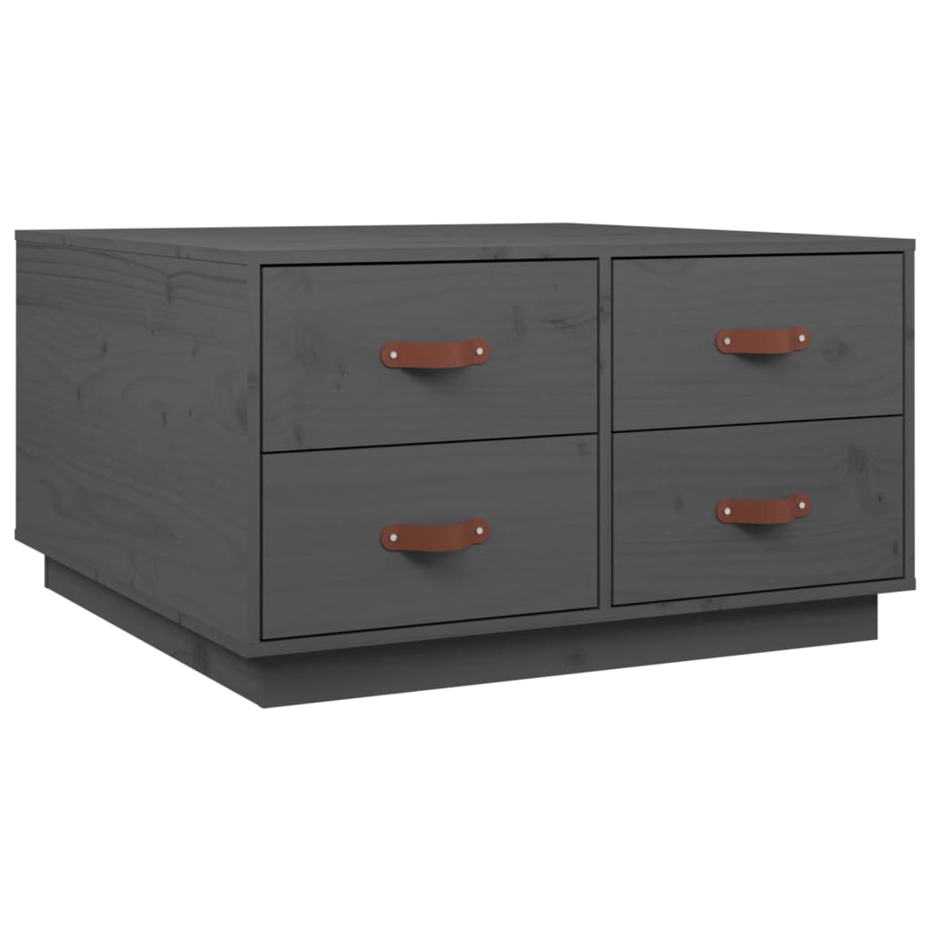 Vidaxl salontafel 80x80x45 cm massief grenenhout grijs