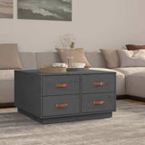 Vidaxl salontafel 80x80x45 cm massief grenenhout grijs