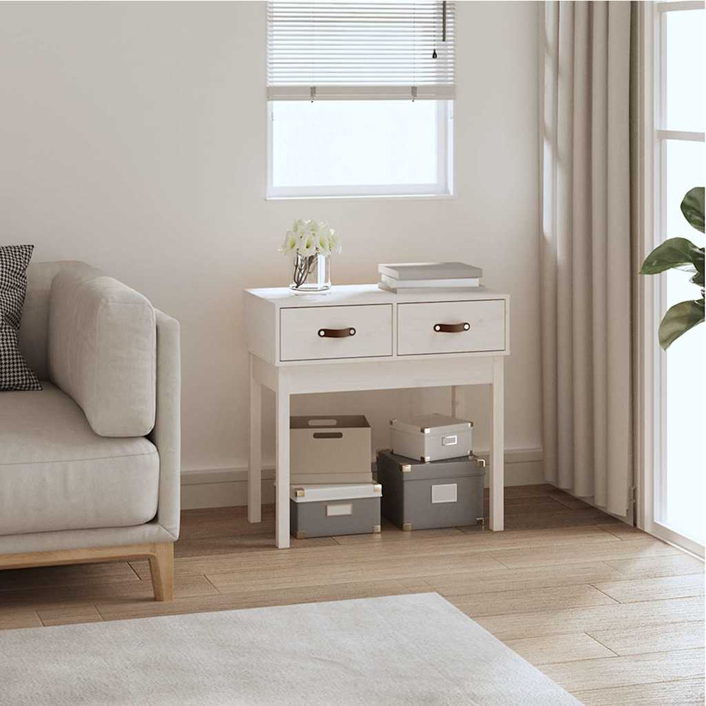 Vidaxl wandtafel 76,5x40x75 cm massief grenenhout wit
