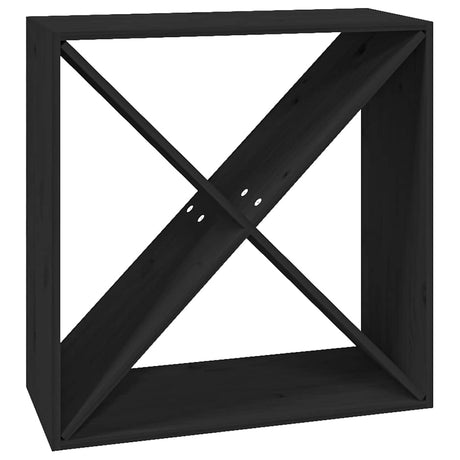 Vidaxl wijnkast 62x25x62 cm massief grenenhout zwart