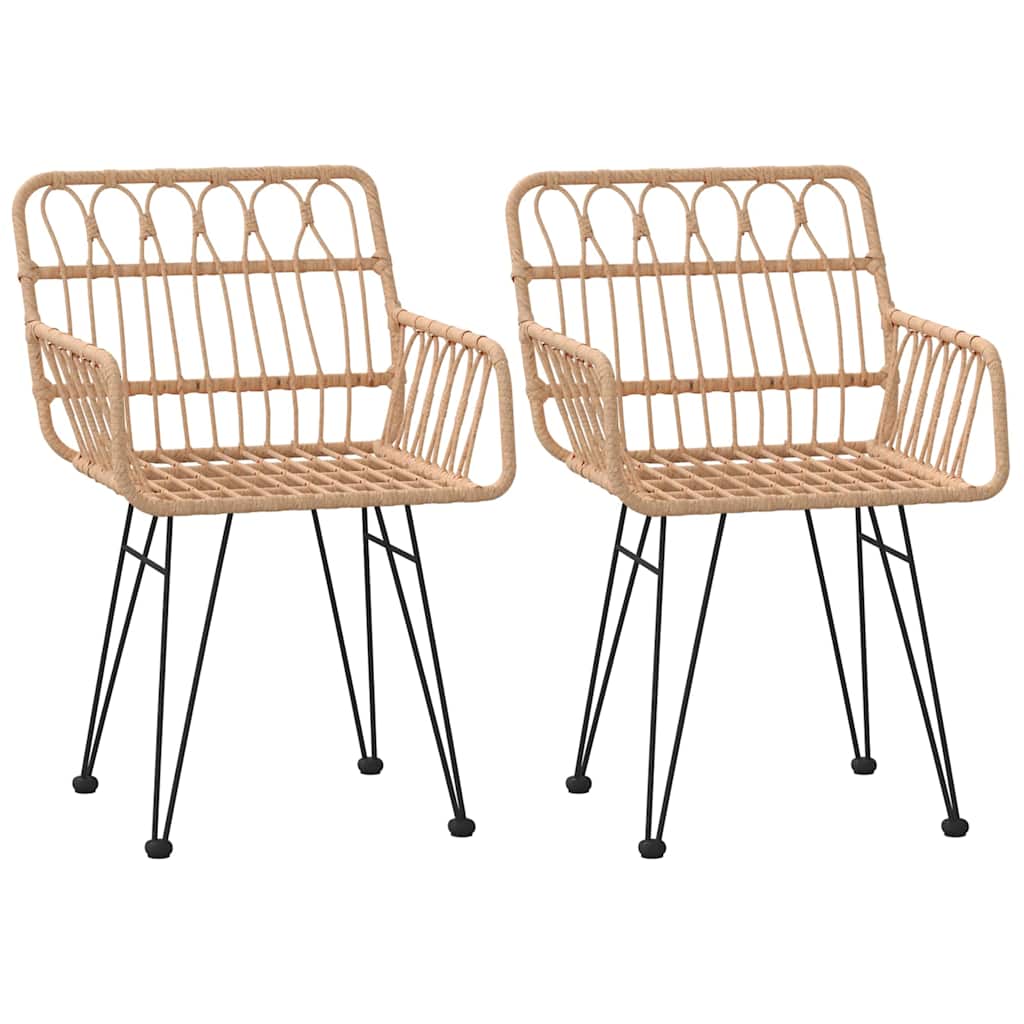 Vidaxl tuinstoelen 2 st met armleuning 56x64x80 cm pe-rattan
