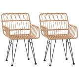 Vidaxl tuinstoelen 2 st met armleuning 56x64x80 cm pe-rattan