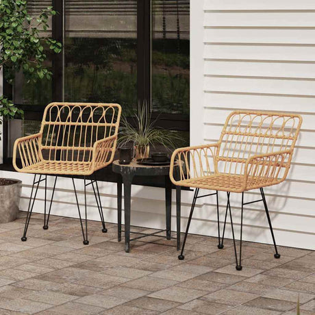 Vidaxl tuinstoelen 2 st met armleuning 56x64x80 cm pe-rattan