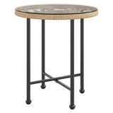 Vidaxl eettafel ø50 cm gehard glas en staal