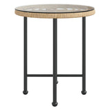 Vidaxl eettafel ø50 cm gehard glas en staal