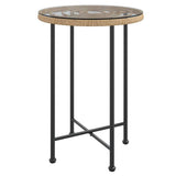 Vidaxl eettafel ø55 cm gehard glas en staal