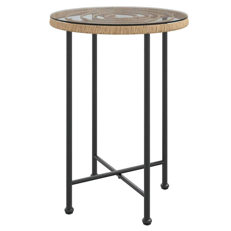 Vidaxl eettafel ø55 cm gehard glas en staal