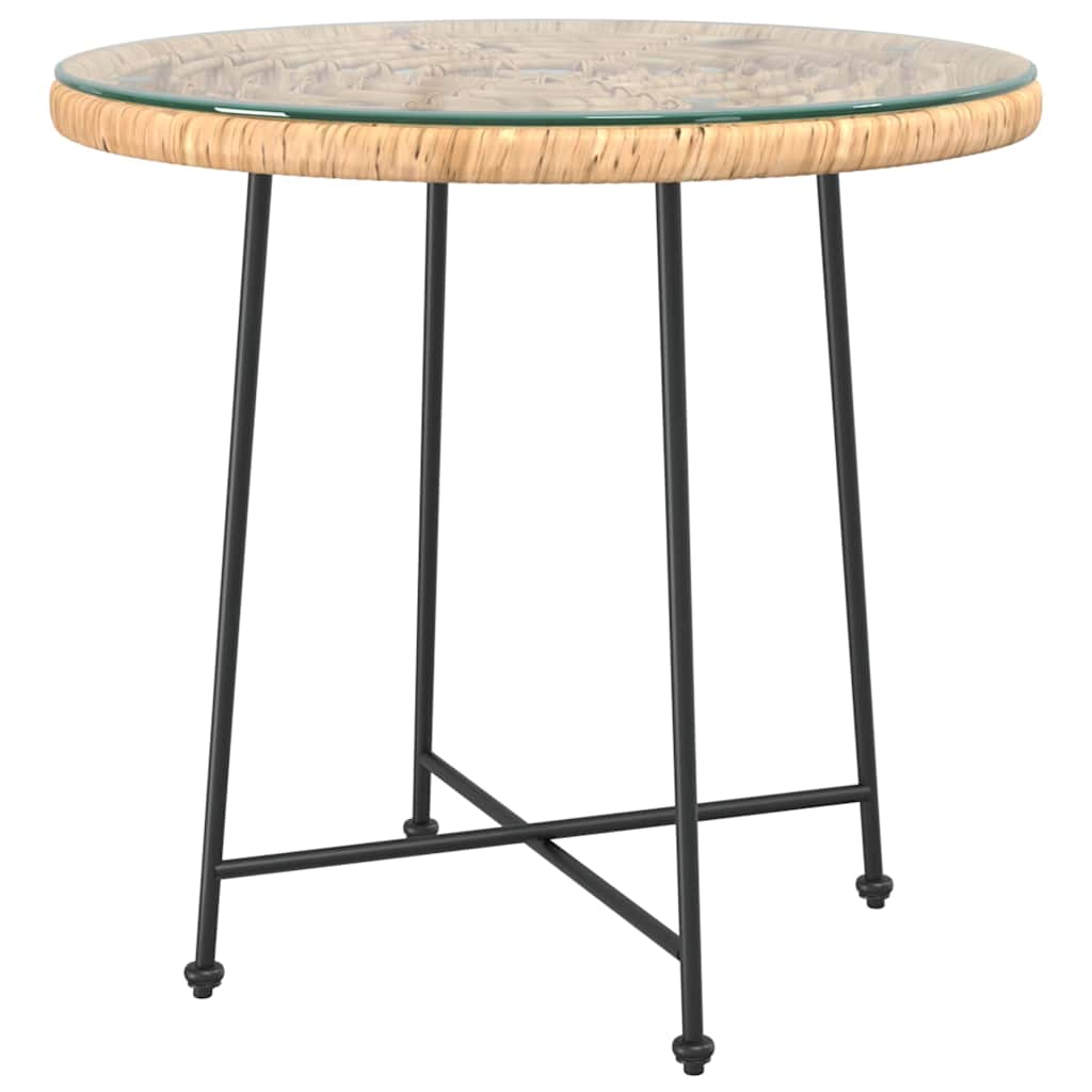 Vidaxl eettafel ø80 cm gehard glas en staal