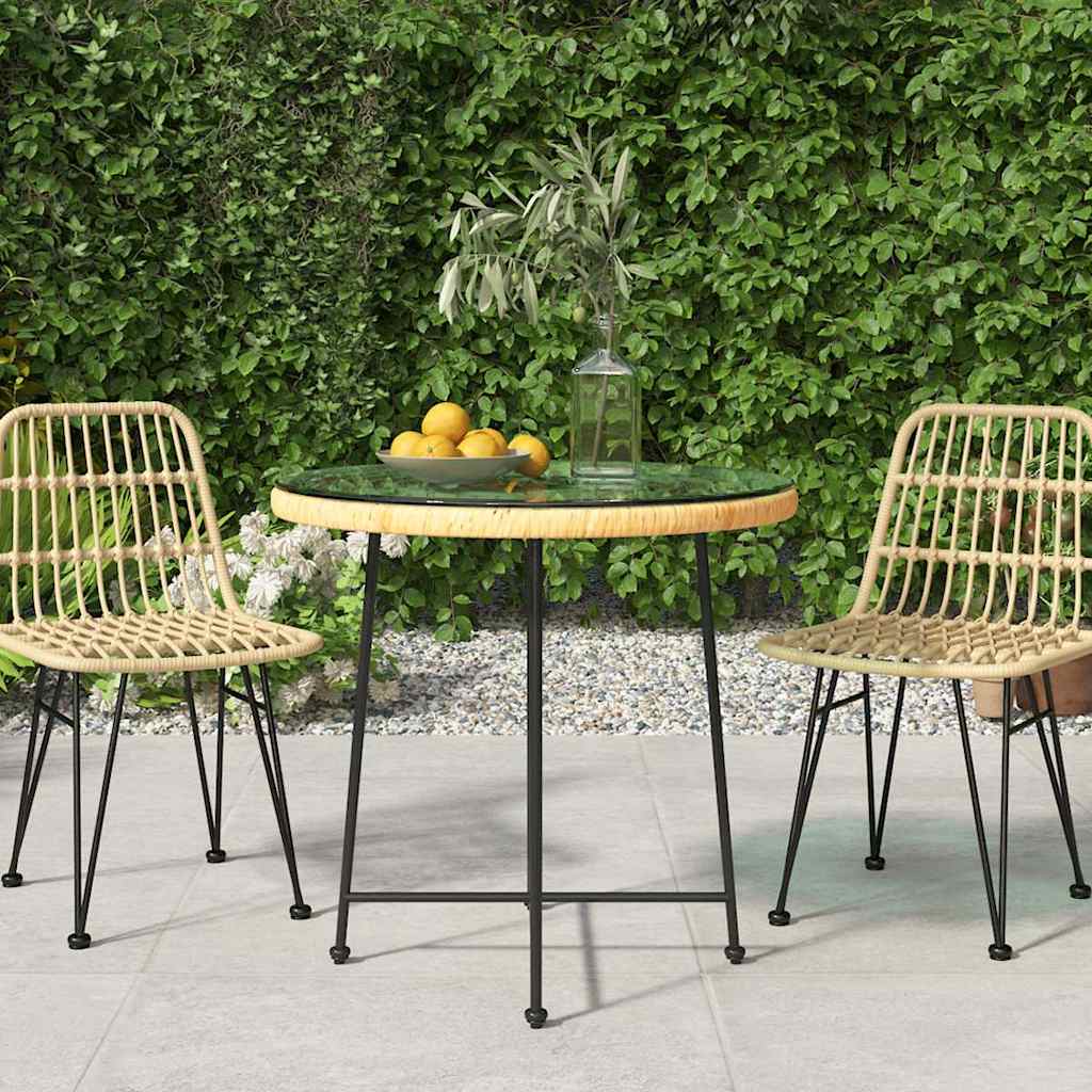 Vidaxl eettafel ø80 cm gehard glas en staal