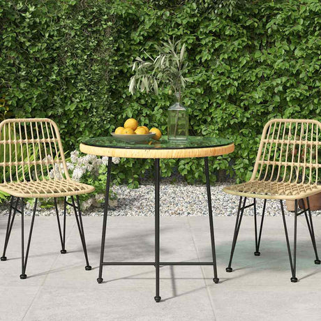 Vidaxl eettafel ø80 cm gehard glas en staal