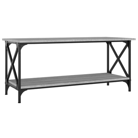 Vidaxl salontafel 100x45x45 cm bewerkt hout en ijzer grijs sonoma