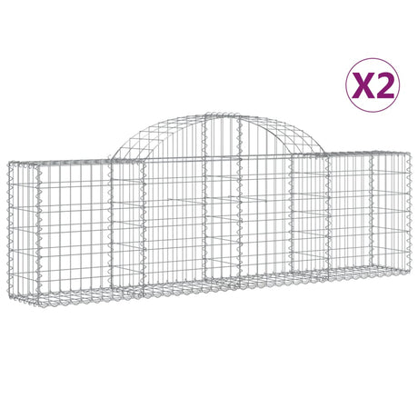Gabiony Vidaxx 2 szt. Zakrzywione 200x30x60 80 cm ocynkowane żelazo