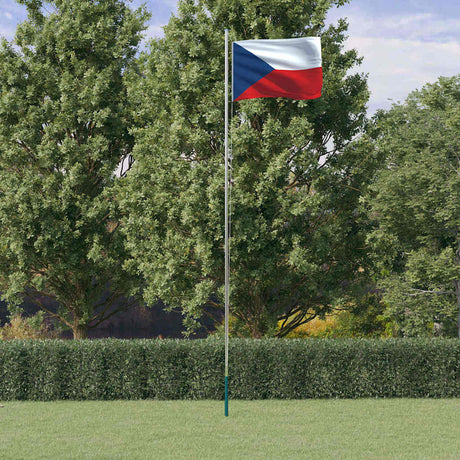 Flaga Vidaxl z masztem Czechy 6,08 m aluminium