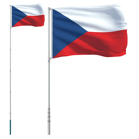 Flaga Vidaxl z masztem Czechy 5,5 m aluminium