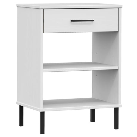 Vidaxl wandkast met metalen poten oslo massief grenenhout wit