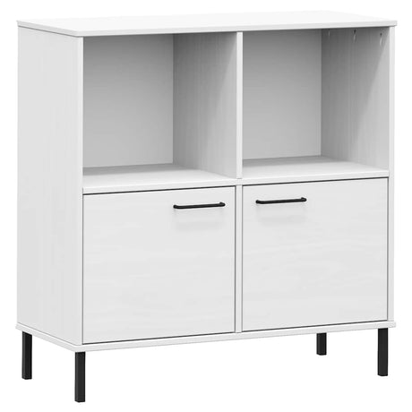 Vidaxl boekenkast met metalen poten oslo 90x35x90,5 cm hout wit