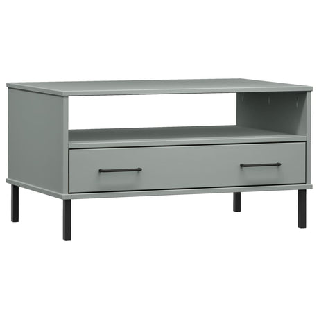 Vidaxl salontafel met metalen poten oslo 85x50x45 cm hout grijs