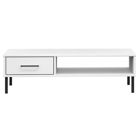 Vidaxl salontafel met metalen poten oslo massief grenenhout wit