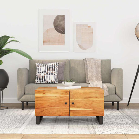 Vidaxl salontafel 80x50x40 cm massief acaciahout en bewerkt hout