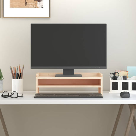 Stojak na monitor Vidaxxl 50x24x16 cm z litego drewna sosnowego